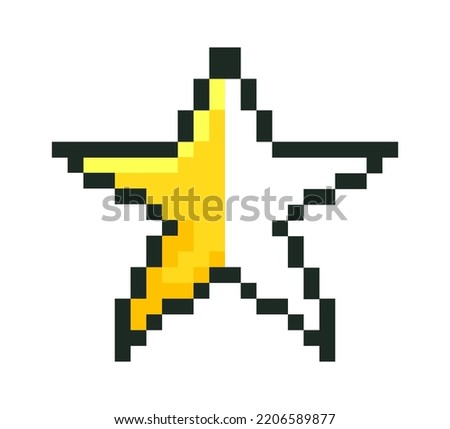 Pixel star icon. Vector illustration