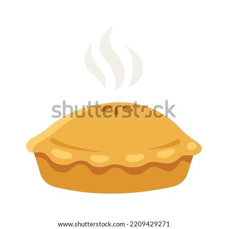 Hot apple pie flat illustration