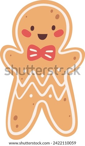 Gingerbread Man Cookie Vector Illustration