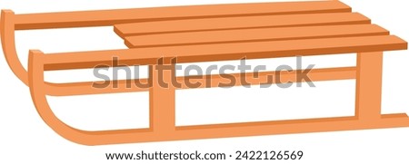 Wooden Snow Sledge Vector Illustration