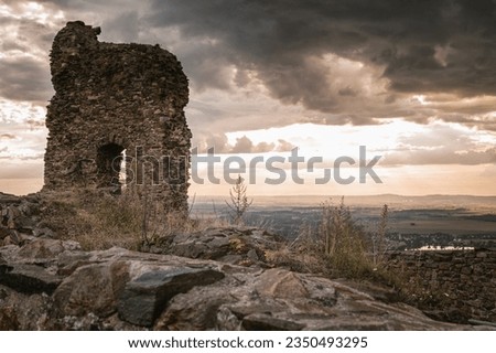 Similar – Image, Stock Photo Ruins of medieval castle near mountain lake