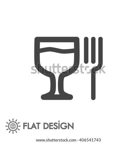 glass fork sausage vector icon