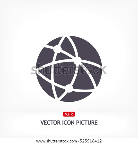 Global technology or social network  Vector icon 10 EPS