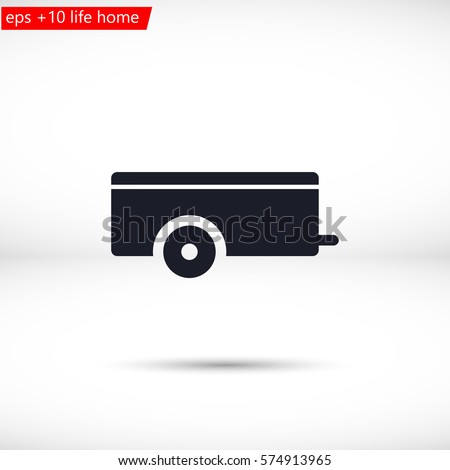 Car trailer  Vector icon 10 EPS