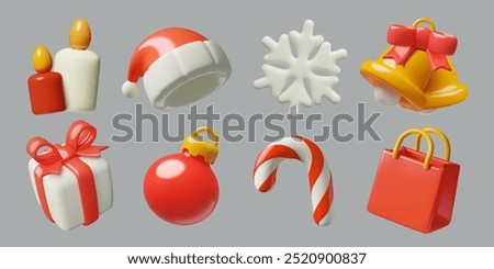 Similar – Image, Stock Photo Christmas toys in red colors for decorating a festive Christmas tree. the idea for the interior of the living room in the house. jewelry close-up