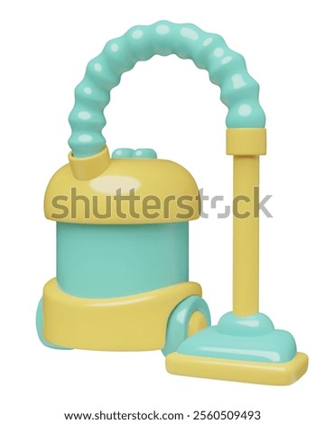 Vacuum cleaner cute 3d vector icon. Three dimensional realistic cleaning device illustration isolated on white background.