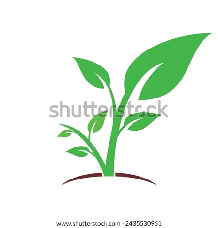 Plant logo design icon vector illustration