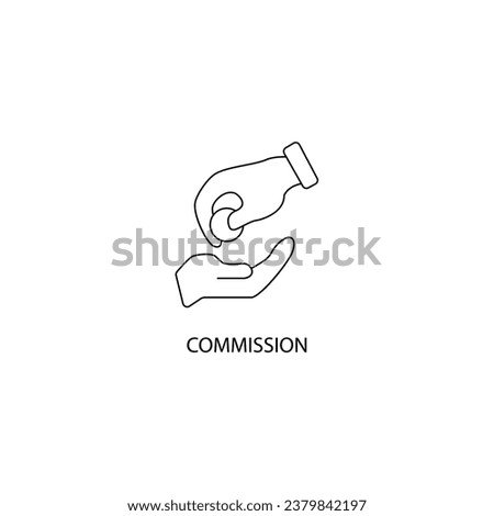 Commision concept line icon. Simple element illustration. Commision concept outline symbol design.