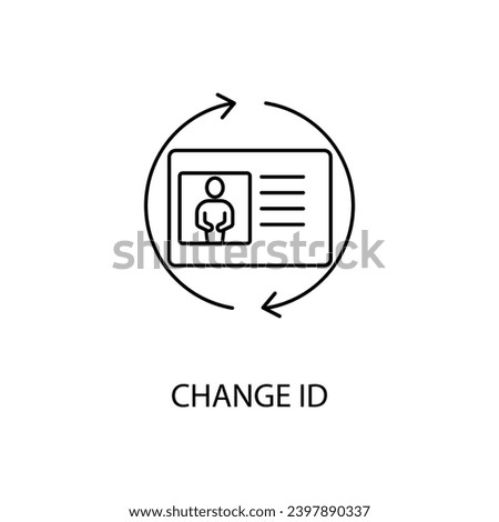 Change id concept line icon. Simple element illustration.Change id concept outline symbol design.