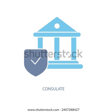 Consulate concept line icon. Simple element illustration. Consulate concept outline symbol design.