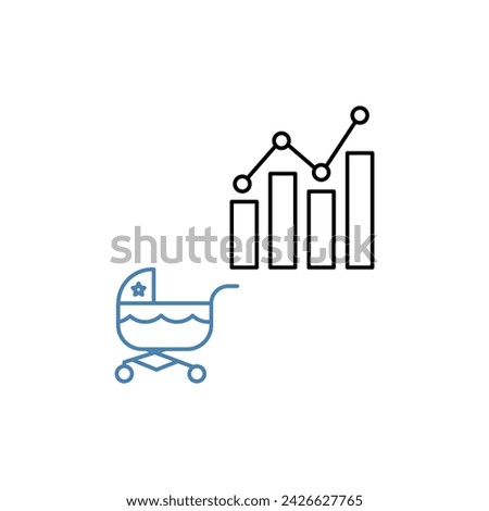 birth rate concept line icon. Simple element illustration. birth rate concept outline symbol design.