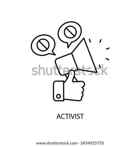 activist concept line icon. Simple element illustration. activist concept outline symbol design.