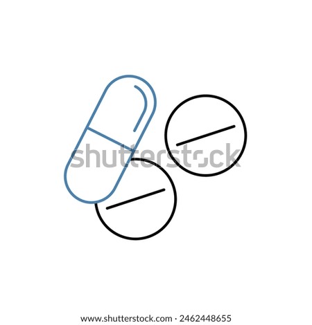 medication concept line icon. Simple element illustration. medication concept outline symbol design.