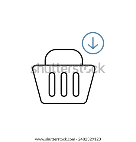 basket concept line icon. Simple element illustration. basket concept outline symbol design.