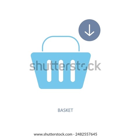 basket concept line icon. Simple element illustration. basket concept outline symbol design.