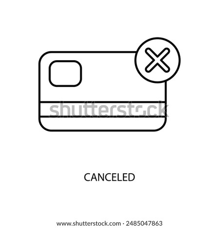 canceled concept line icon. Simple element illustration. canceled concept outline symbol design.