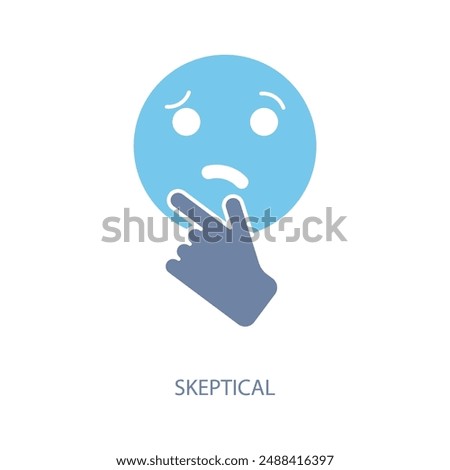 skeptical concept line icon. Simple element illustration. skeptical concept outline symbol design.