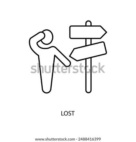 lost concept line icon. Simple element illustration. lost concept outline symbol design.