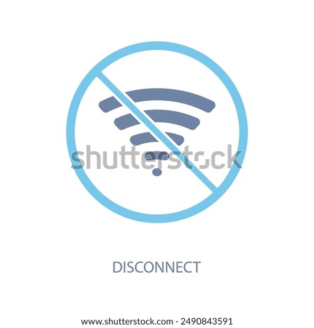 disconnect concept line icon. Simple element illustration.disconnect concept outline symbol design.