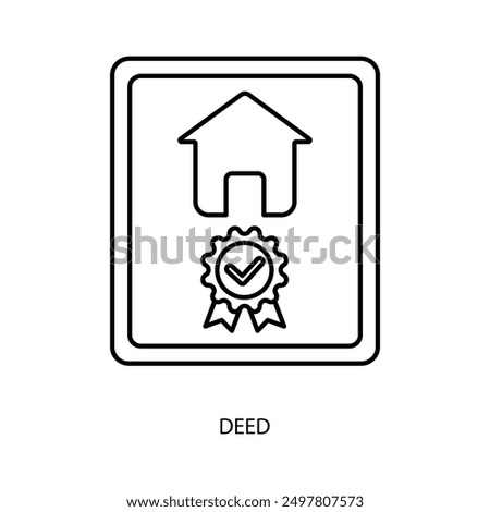 deed concept line icon. Simple element illustration. deed concept outline symbol design.