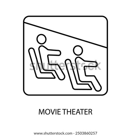 movie theater concept line icon. Simple element illustration. movie theater concept outline symbol design.