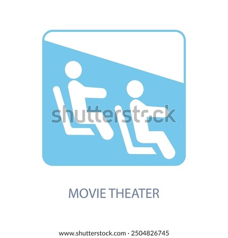 movie theater concept line icon. Simple element illustration. movie theater concept outline symbol design.