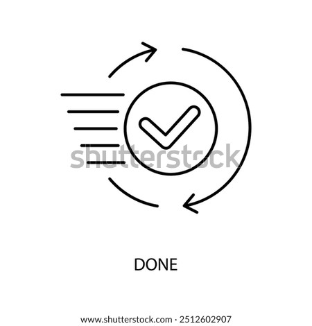 done concept line icon. Simple element illustration. done concept outline symbol design.