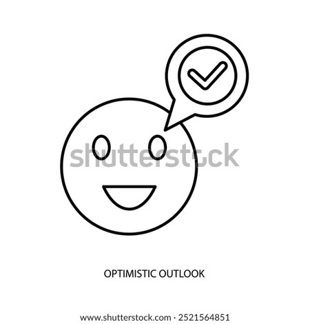 optimistic outlook concept line icon. Simple element illustration. 
optimistic outlook concept outline symbol design.