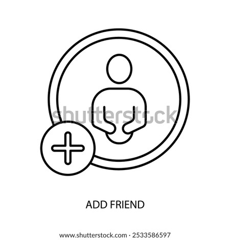 add friend concept line icon. Simple element illustration. add friend concept outline symbol design.