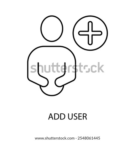 add user concept line icon. Simple element illustration. add user concept outline symbol design.