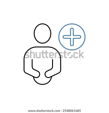 add user concept line icon. Simple element illustration. add user concept outline symbol design.