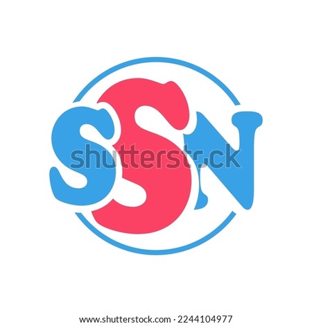 SSN Logo design, vector illustration on White background