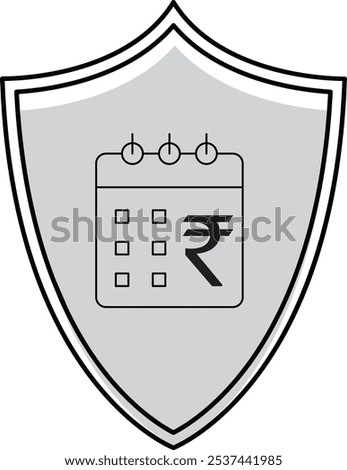 Calendar security shield money line art. Vector isometric, color web icons set, new flat style. Creative illustration, idea for infographics. daily cash allowance coverage, insurance coverage 