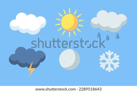 Weather conditions icons. Weather forecast. flat	