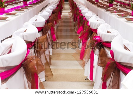 wedding chairs with silk ribbons
