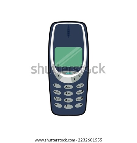 Legendary indestructible mobile phone with buttons isolated on a white background. vector illustration.