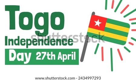 Togo independence day celebration banner with flag and map vector