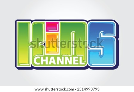 Kids Channel logo or label template vector