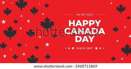 July 1st. Canada day background advertising banner template design. Canada symbol Maple leaves Red and black colors. Canada victory day. Canada day banner or header background. First of July National