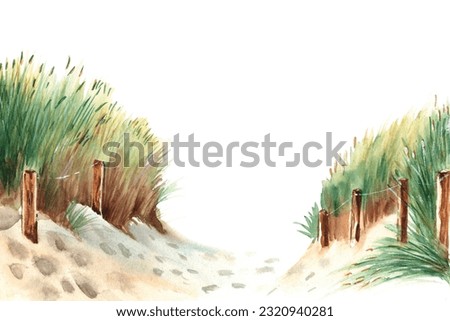 Similar – Image, Stock Photo Dune with dune grass in front of bright blue sky