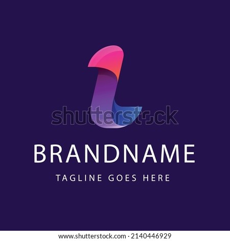 gradient l letter logo template Stock fotó © 