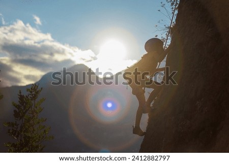 Similar – Image, Stock Photo Kids climbing and hiking on rocks