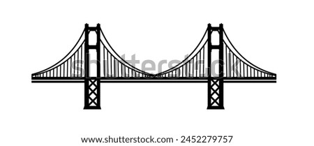  bridge over the river - vector illustration