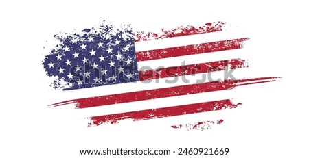 United states flag with brush trace and grunge effect, american flag	