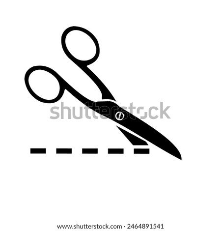 scissors, cut line - vector icons