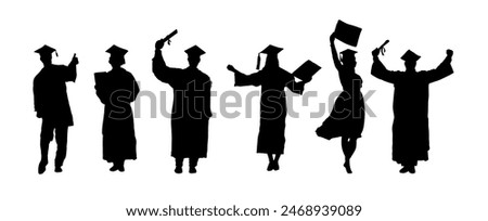 Graduate, student in graduation cap - silhouette	