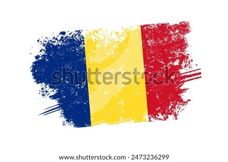 romania flag with grunge effect - vector illustration