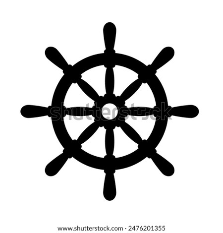 steering wheel, ship rudder - vector illustration, icon