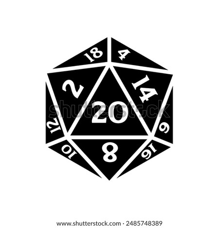  dice d20, dice rpg - Vector illustration