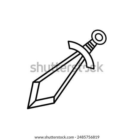 Medieval double-edged sword - vector illustration	